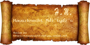 Hauszknecht Mátyás névjegykártya