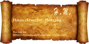 Hauszknecht Mátyás névjegykártya